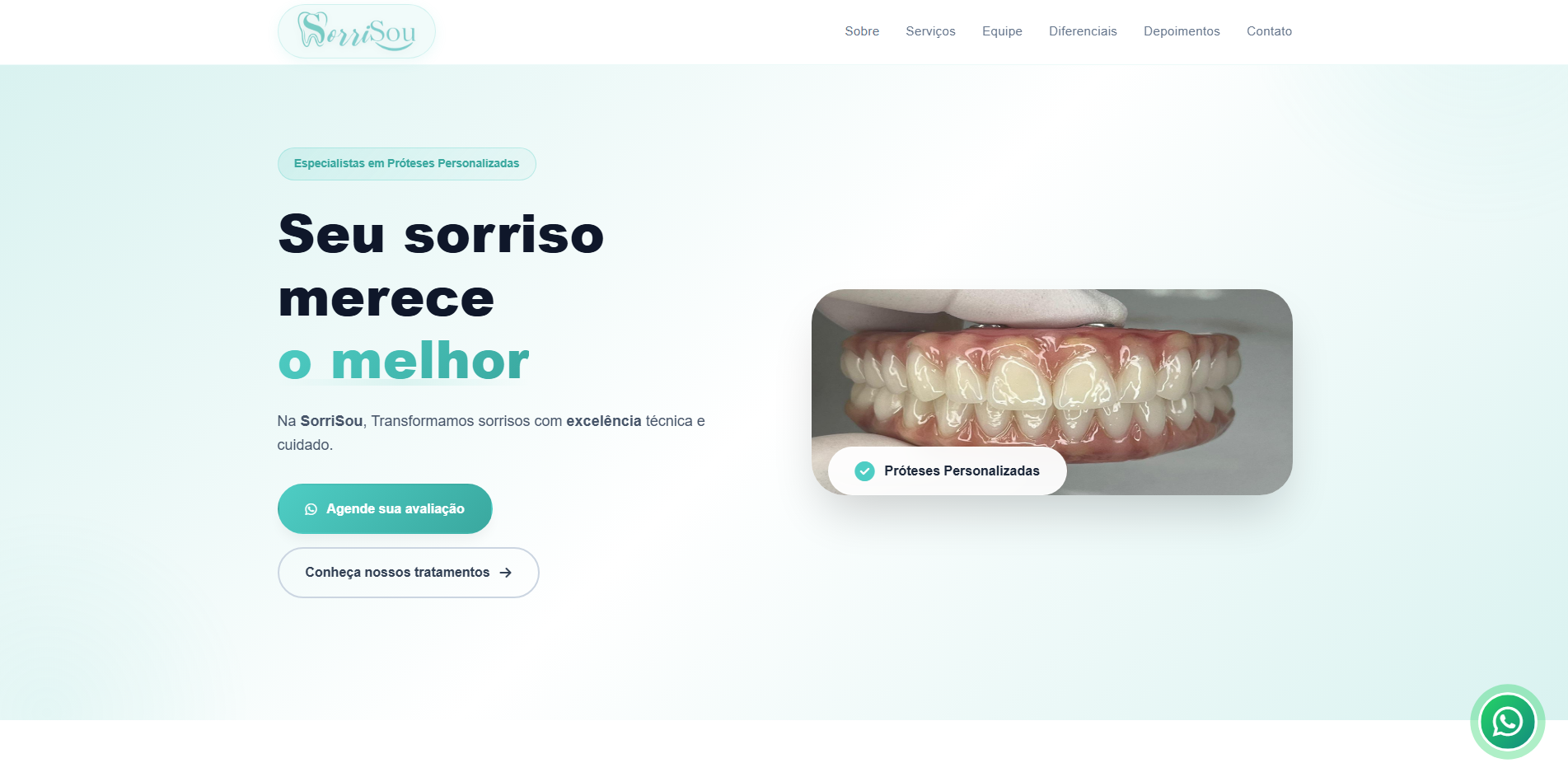 Sorrisou - Site institucional para clínica odontológica em São Paulo